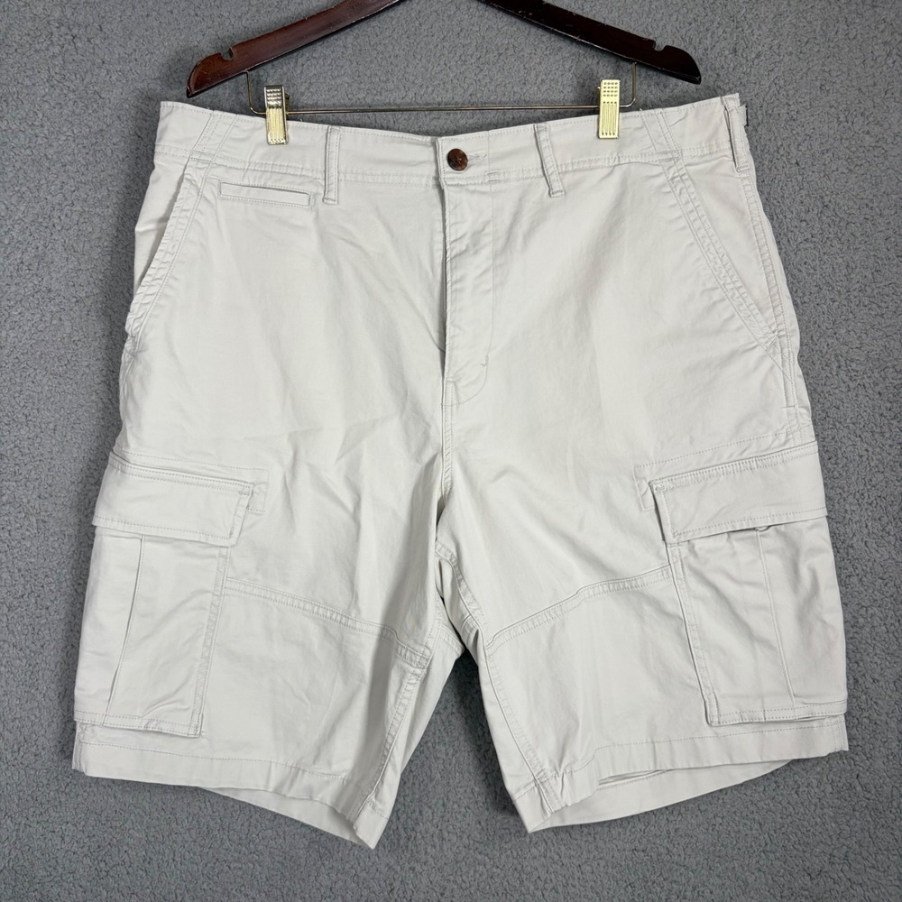 American Eagle Cargo Shorts Mens 38 Khaki Next Level Flex Cotton Blend Casual